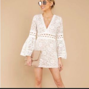 Clear Thoughts White Lace Dress Red Dress Boutique